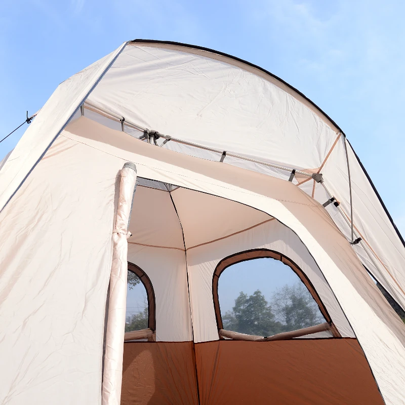 Outsunny Tienda de Campaña Familiar 4-8 Personas Tipo Refugio para Playa Picnic y Camping Pop-Up Instantánea y Portátil con Bolsa de Transporte Ventanas Mosquitera Protección Solar UV 2.6x2.6x2.1m