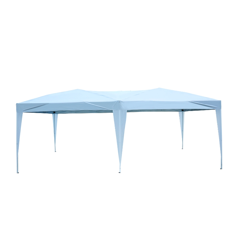 Outsunny Carpa Plegable en Acordeón 6x3 m con Toldo Bolsa Transporte Incluida Cenador Gazebo de Acero Tela Oxford Resistente al Agua Color Blanco