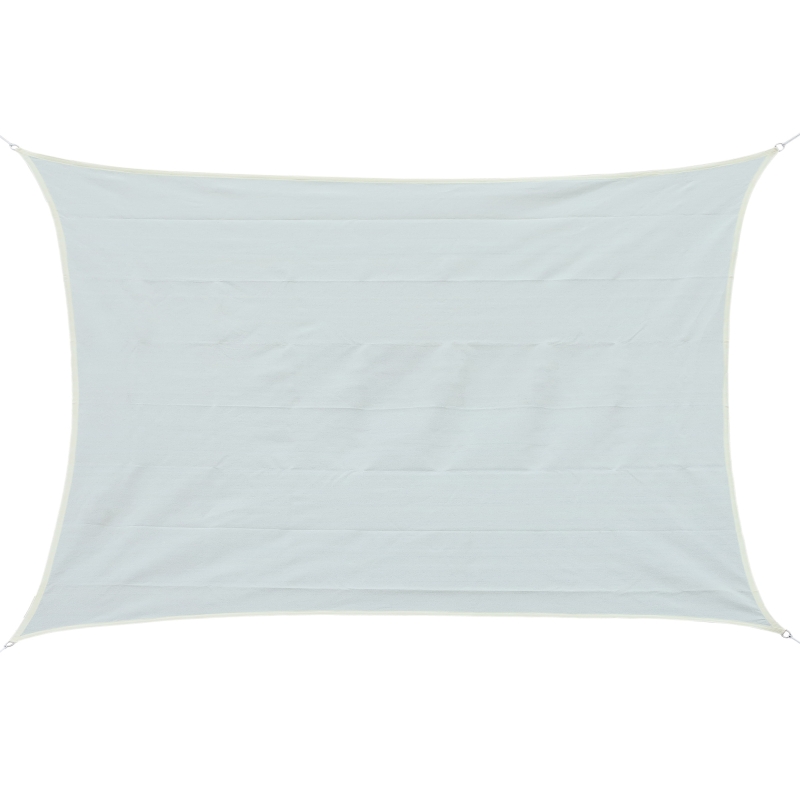 Outsunny Toldo Vela 3x4m Color Crema Sombrilla Parasol Cuadrado Terraza Jardin Camping