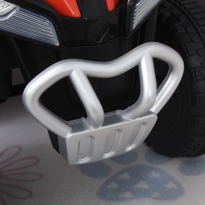 HOMCOM Quad Eléctrico ATV Cuatrimoto con Faros Música y Caja de Almacenaje para Niños de +18 Meses Batería 6V Recargable 78,5x40,5x46 cm