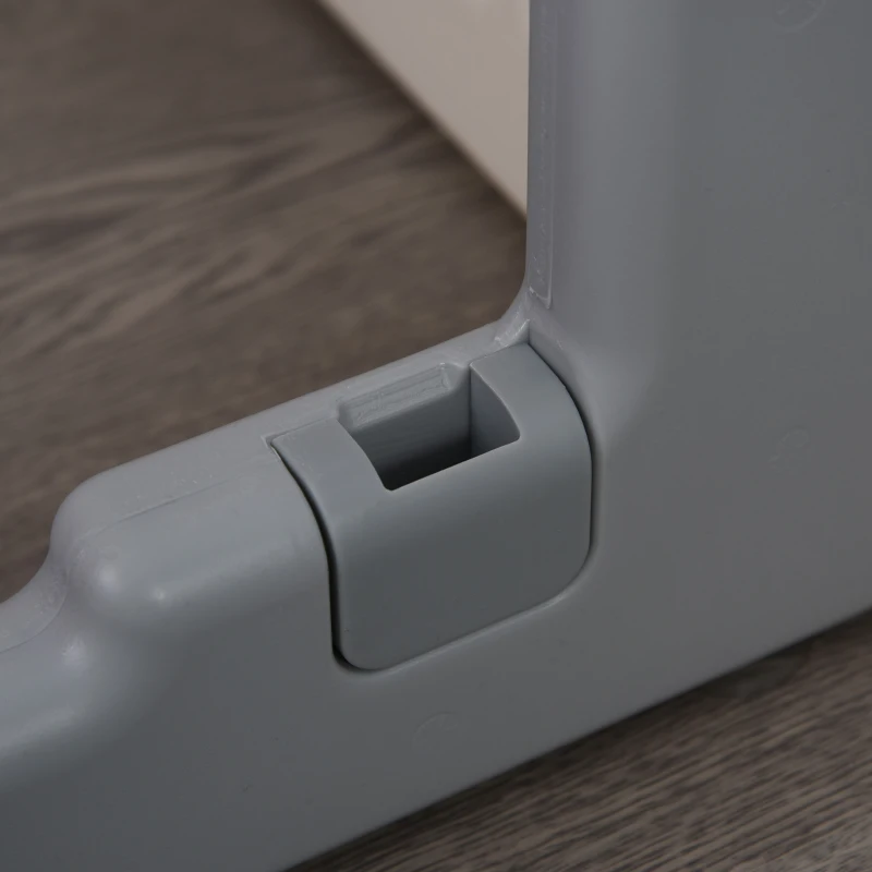 HOMCOM Parque Infantil Bebé Plegable Centro de Actividades de Seguridad Interior y Exterior con 8 Paneles Puerta para Niños de +6 Meses 156x156x63 cm Blanco y Gris