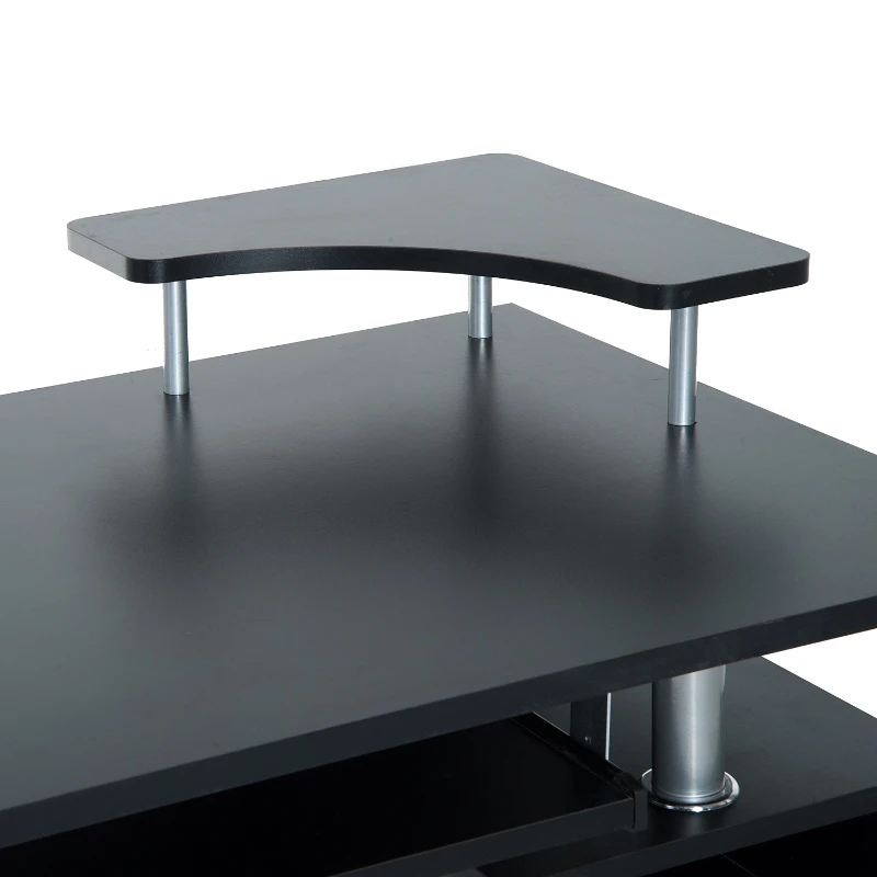 HOMCOM Mesa de Ordenador PC Escritorio de Hogar para Estudiar Jugar Deberes Trabajar de MDF 120x55x85cm Negro