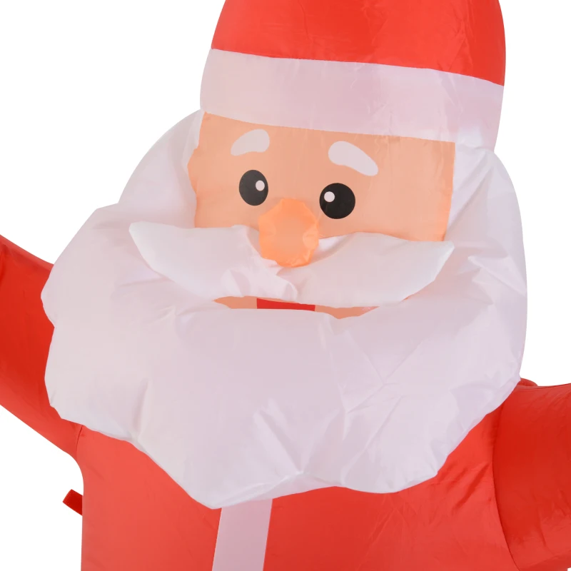 HOMCOM Santa Claus Inflable 1.2m Papá Noel Hinchable Decoración Navidad Iluminación LED con inflador para Interior Exterior 80x40x120cm