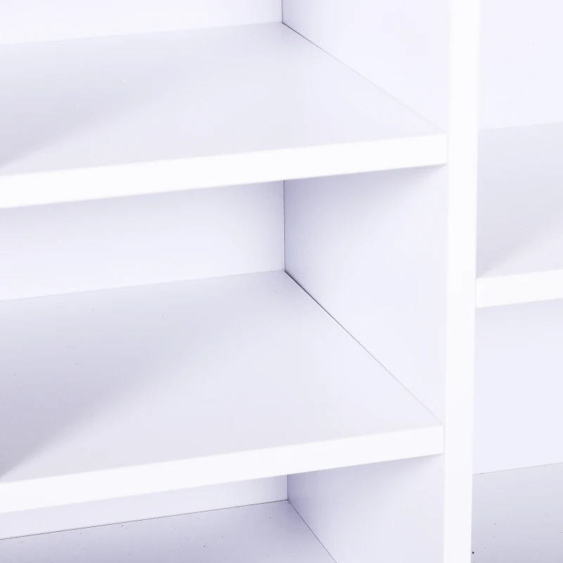 HOMCOM Gabinete de Zapatos de Madera con Asiento para Entrada Pasillo Banco de gabinete de zapatos Banco Moderno de Almacenamiento para Casa Salón con 12 Cubos 103.5x48x30cm