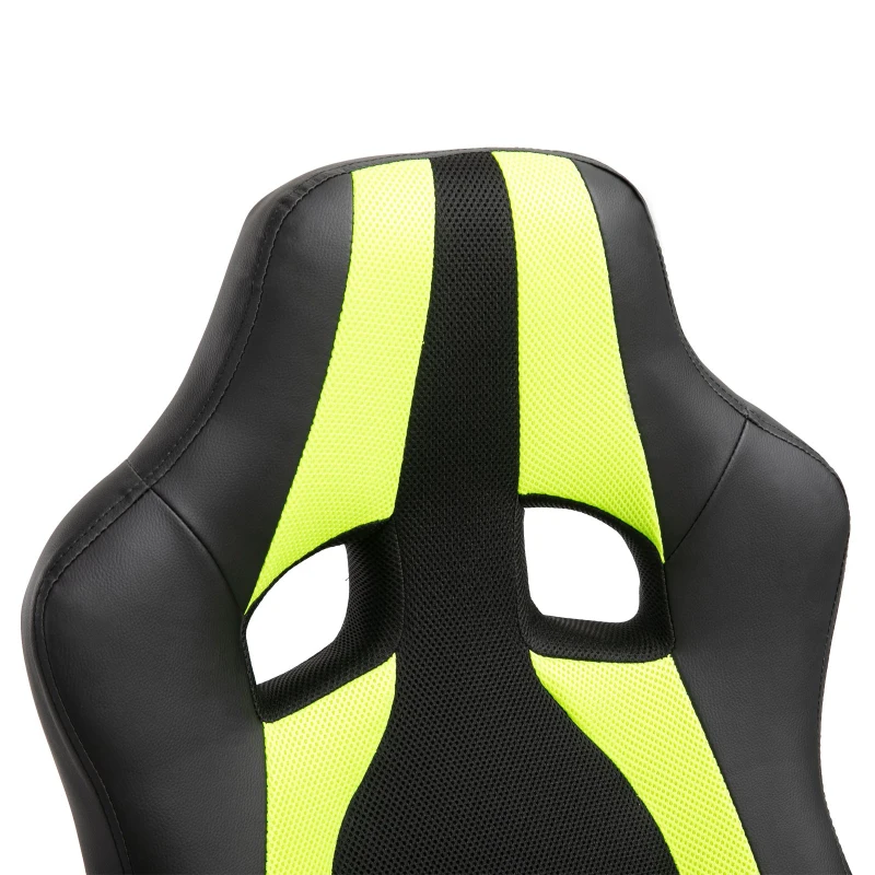 Vinsetto Silla de Juego Multiusos Silla Gaming Profesional Oficina Ergonómica Basculante Altura Ajustable con Brazo Giratorio 5 Ruedas Cojín Acolchado 71x69x116,5-125 cm Armarillo y Negro