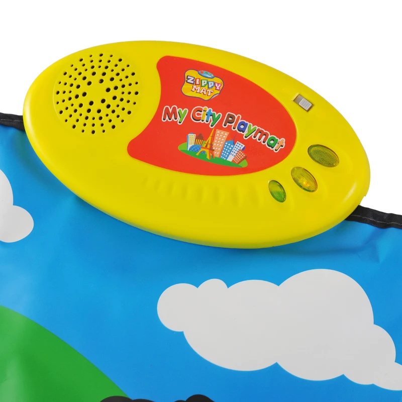 HOMCOM Alfombra Musical de Juego Infantil Musical Juguete para Patear Patrón Ciudad Manta de Actividades Baile para Niños +3 Años 95x71cm