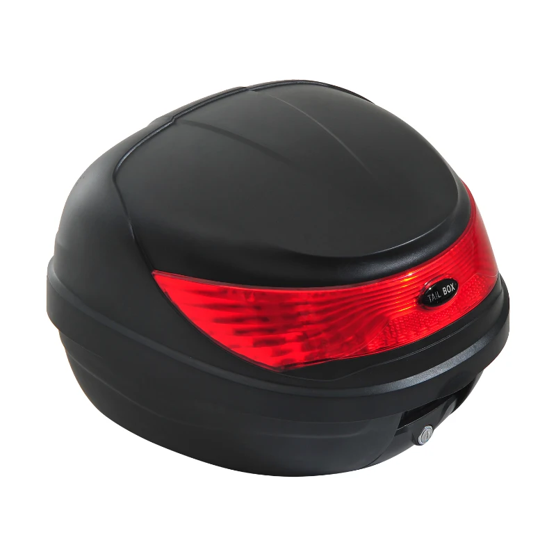 HOMCOM Baul de Moto Maleta 35L + Llaves y Accesorios Equipaje Motos Caja Topbox Topcase