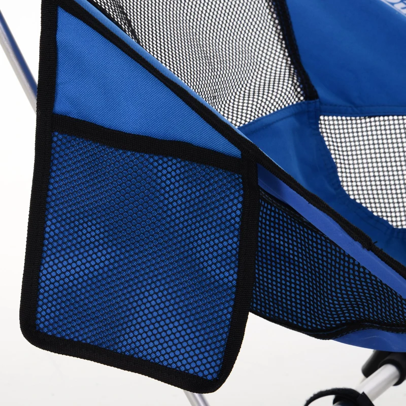 Silla de Camping Plegable con Bolsa de Transporte Altura Ajustable Ligera Sporta hasta 120kg Aluminio y Poliéster 58x49x55-64 cm Azul
