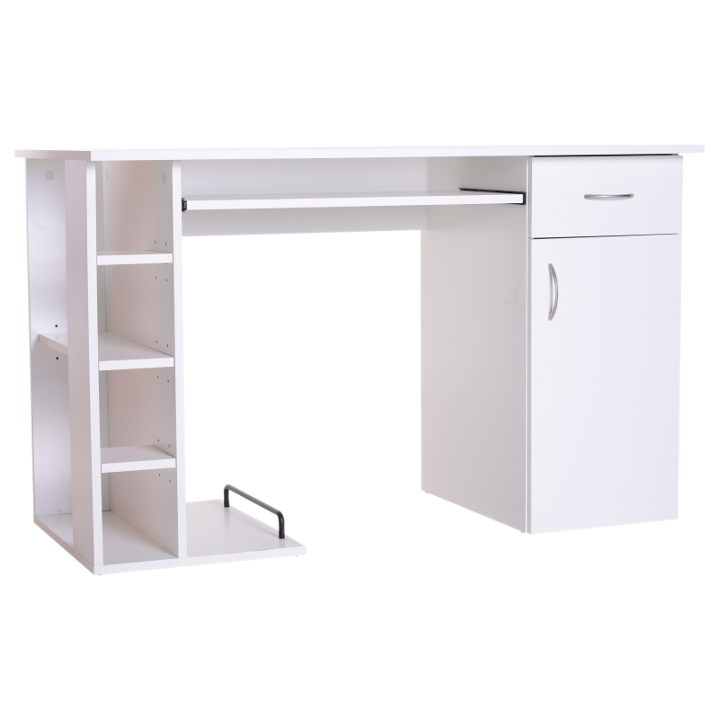 HOMCOM Mesa de Ordenador PC Escritorio Estudio y Trabajo 120x60x74 cm Blanco