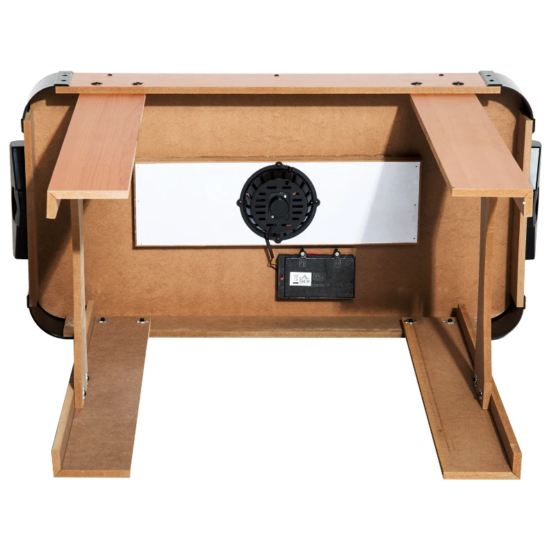HOMCOM Air Hockey Juego de Mesa de Madera con Ventilador 2 Discos y 2 Empujadores 74.5x36.5x64.5cm