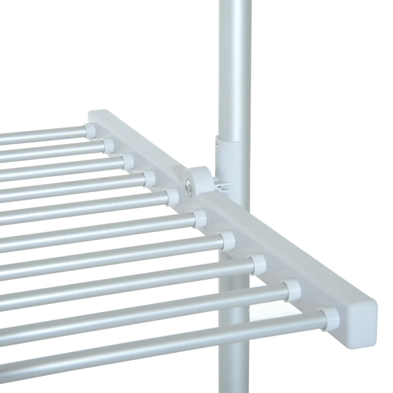 HOMCOM Tendedero Eléctrico Plegable 3 niveles Secador de Ropa con 30 Barras de Aluminio Caliente 73x67x144cm