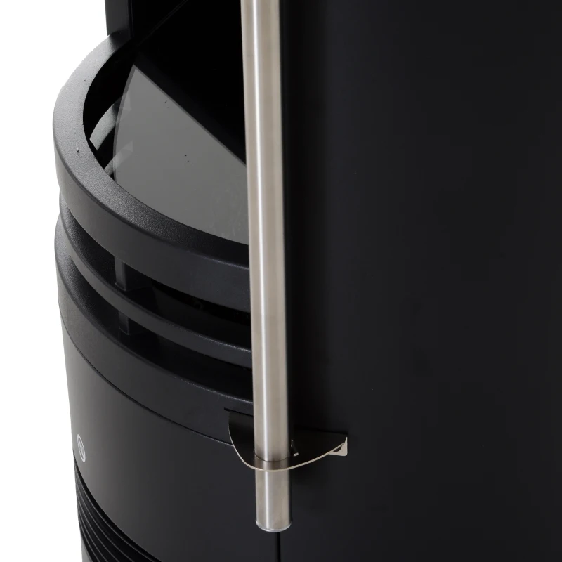 HOMCOM Chimenea Eléctrica Móvil Calefactor Estufa Eléctrica con Termostato 900W/1800W Efecto Fuego LED Temperatura Ajustable 41x41x64.5cm Acero