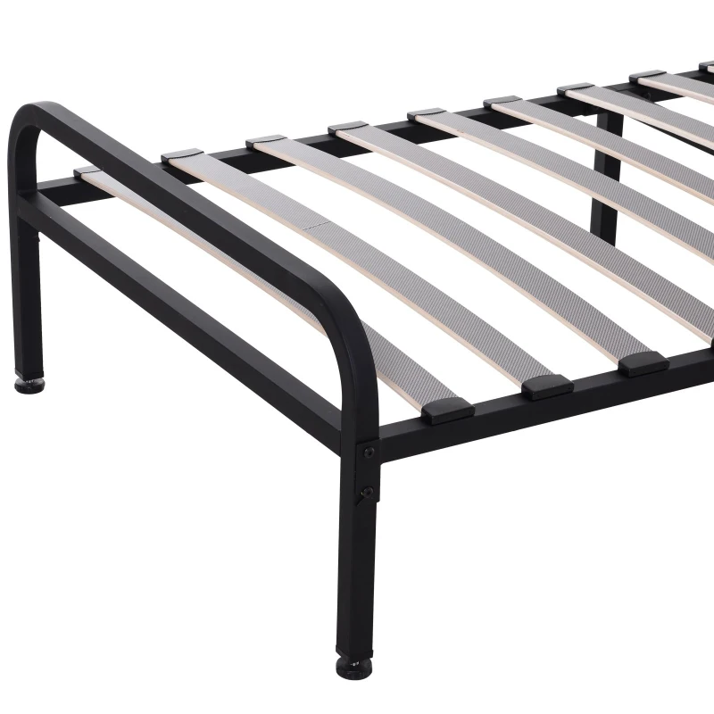 HOMCOM Somier de Láminas Individual Estructura Metálica Estable 6 Patas Carga 150kg 190x90cm Altura de Pata 25cm