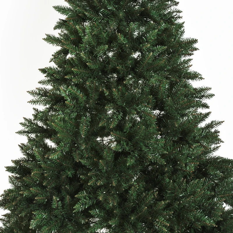 HOMCOM Árbol de Navidad Grande Artificial Árbol 200cm + Soporte 1880 Ramas 650 Luces LED con Color Blanca Cálida Verde PVC