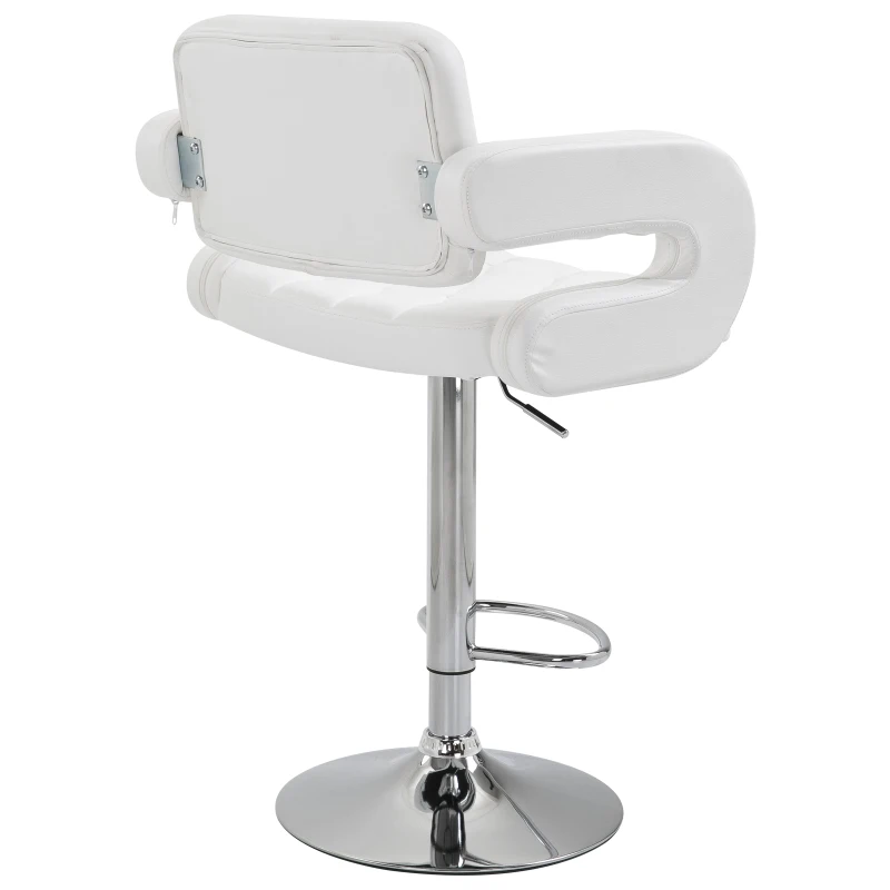 HOMCOM PU Leather Bar Stool W/Chrome Metal Base-White