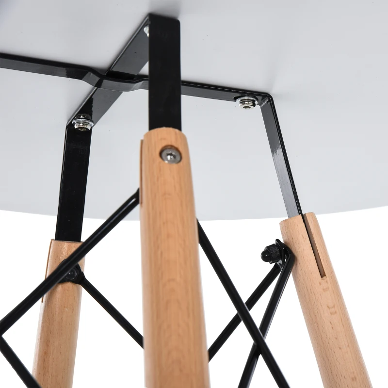 HOMCOM MDF Round Nordic Dining Table White/Brown