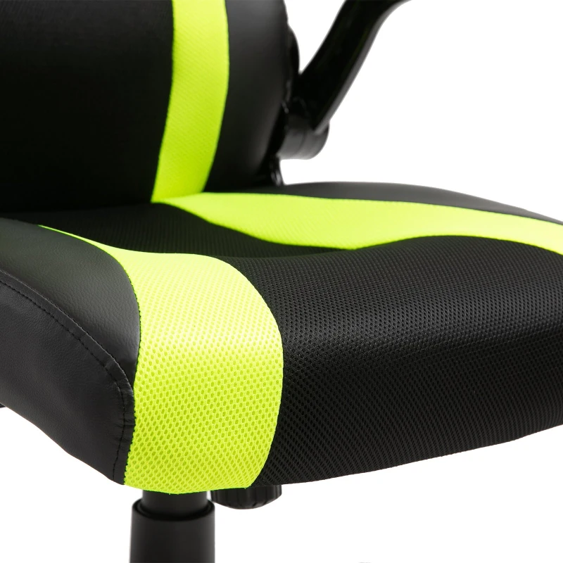 Vinsetto Silla de Juego Multiusos Silla Gaming Profesional Oficina Ergonómica Basculante Altura Ajustable con Brazo Giratorio 5 Ruedas Cojín Acolchado 71x69x116,5-125 cm Armarillo y Negro