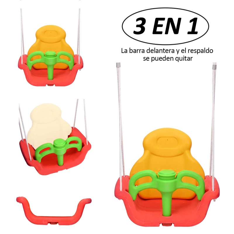 HOMCOM Columpio Infantil 90x120x66cm Niños de 9 a 36 meses Carga Max 50Kg