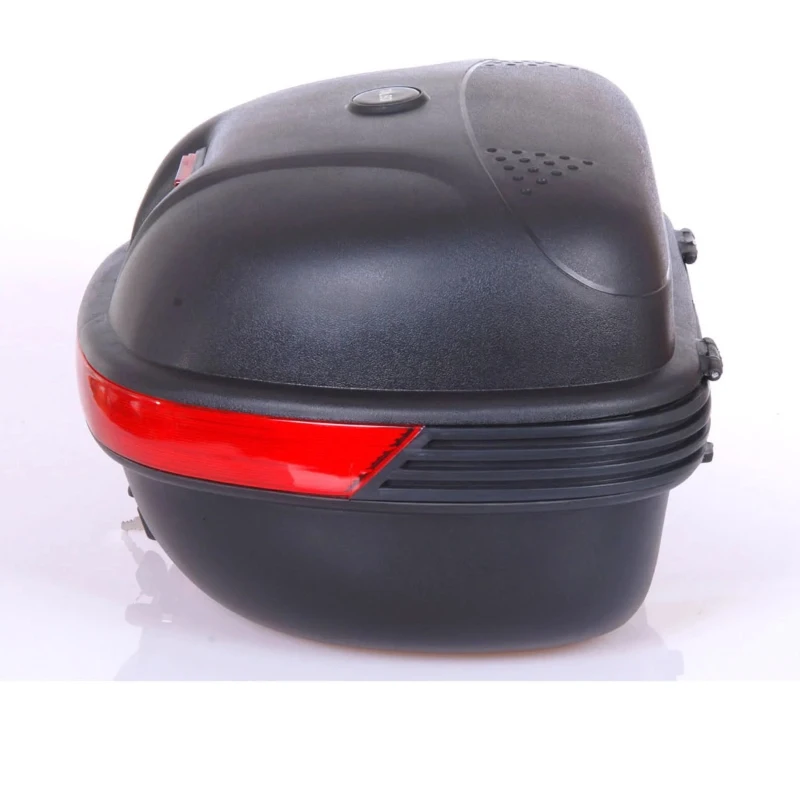 Homcom Baul Moto Universal 35L con LLaves y Soporte Caja de Moto negro - 44.5x37.5x27cm