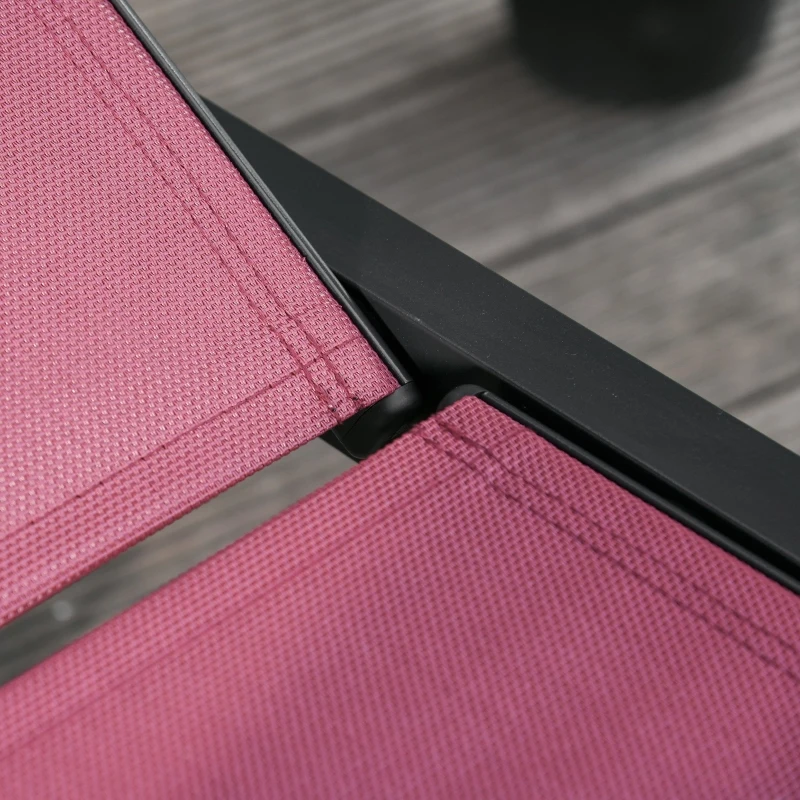 Outsunny Tumbona Multiposiciones de Jardín con Respaldo Reclinable en 5 Posiciones de Aluminio y textilene Carga 160 kg para Patio Terraza 169x65x102 cm Rojo