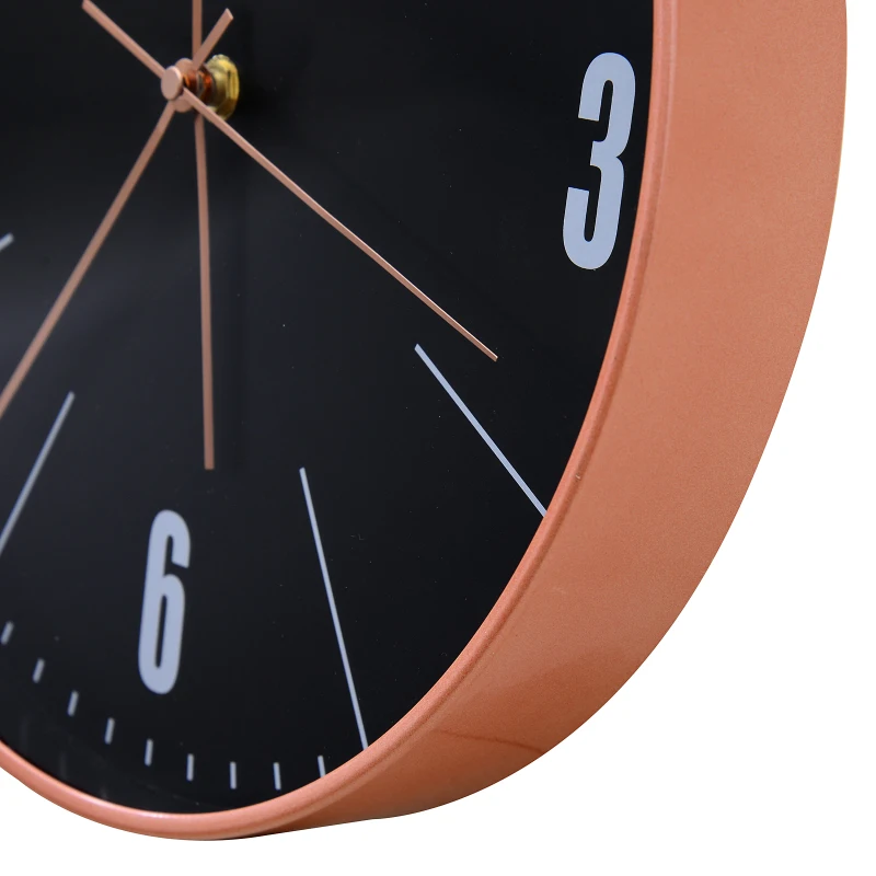 HOMCOM Reloj de Pared Silencioso y Moderno 30x30x4.5cm Decorativa Acrílico Resistente y Marco Plástico