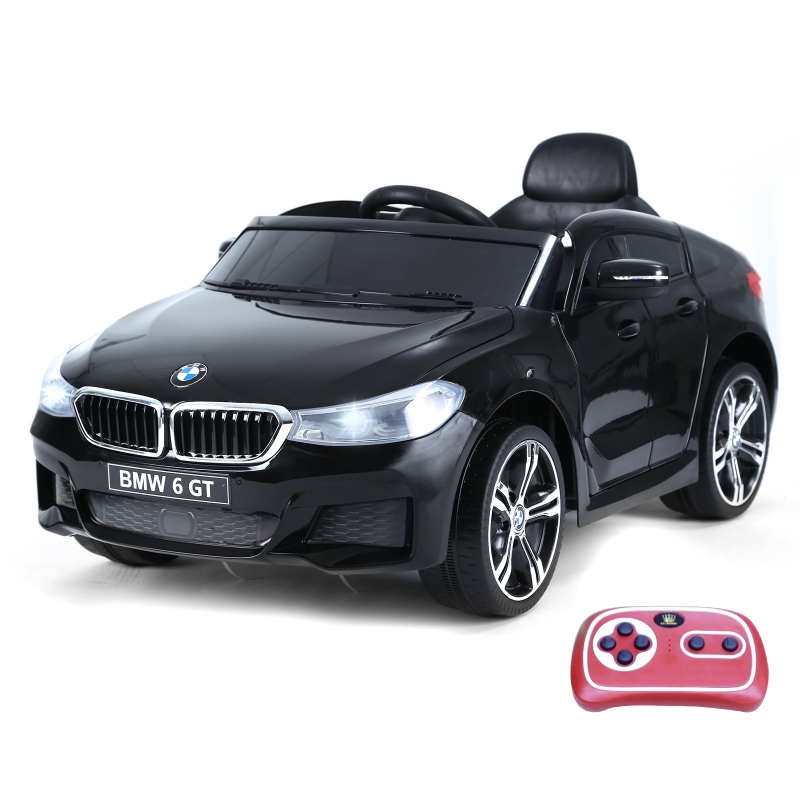 HomCom Compatible con Coche Eléctrico para Niño Automóvil Infantil +3 Años con Control Remoto Batería 6V Luces y Sonidos MP3 USB Apertura de Puerta Carga 30kg 106x64x51cm BMW 6GT