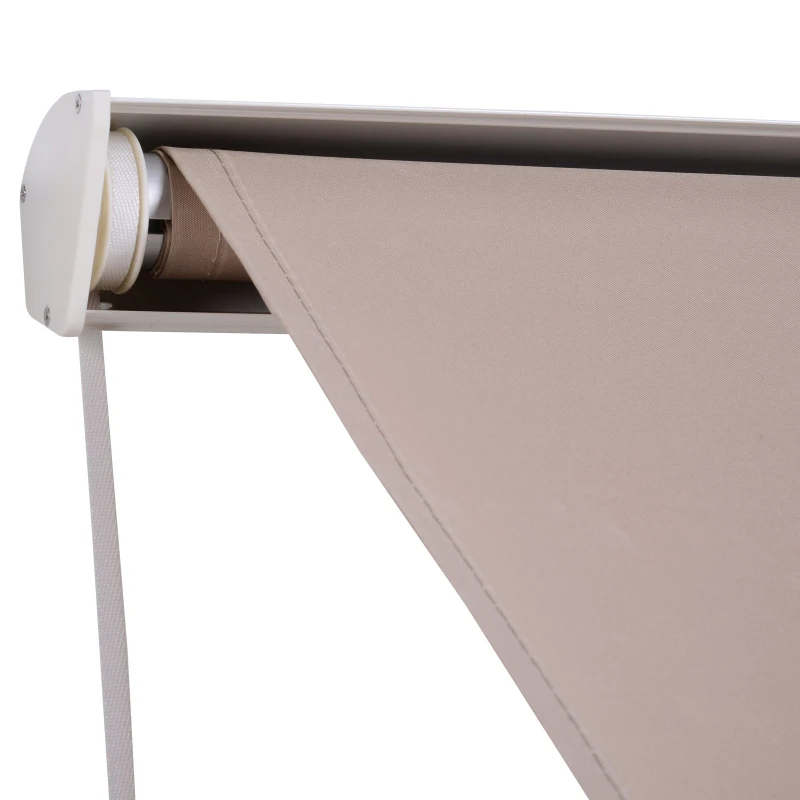 Outsunny Toldo para Ventana o Puerta de Balcón Ángulo de Inclinación Ajustable Brazos Plegables 120x70cm Beige