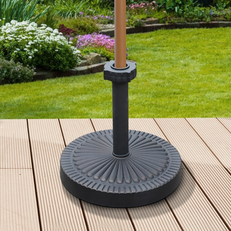 Outsunny Umbrella Base Parasol Stand Holder Garden Standing Patio Outdoor Round Bronze