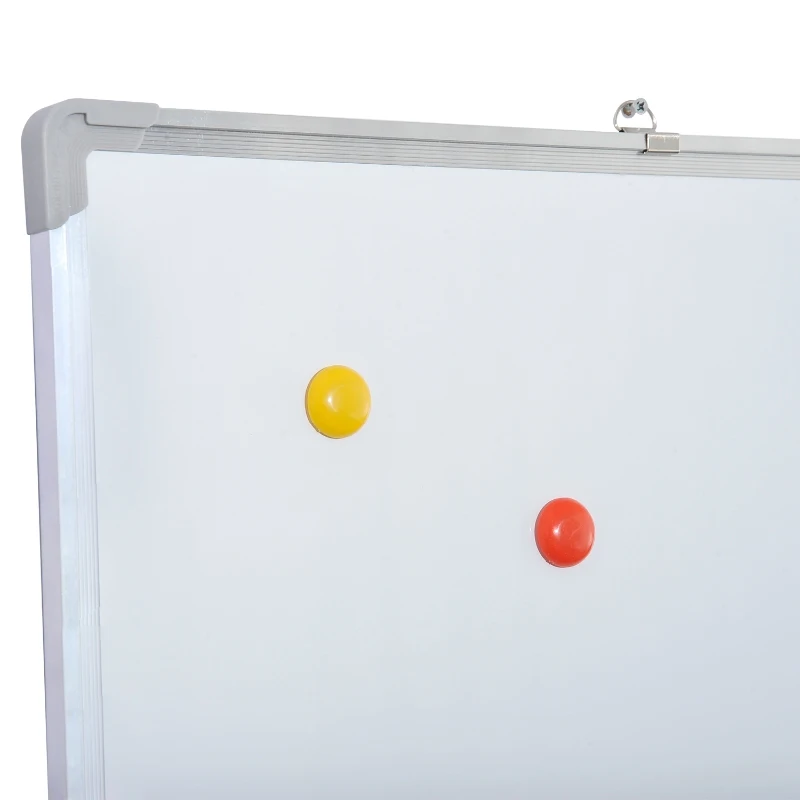 HOMCOM Pizarra Magnética con Bandeja PIzarra de Pared Incluye 4 Rotuladores Borrador y 10 Imanes 90x60 cm Blanco