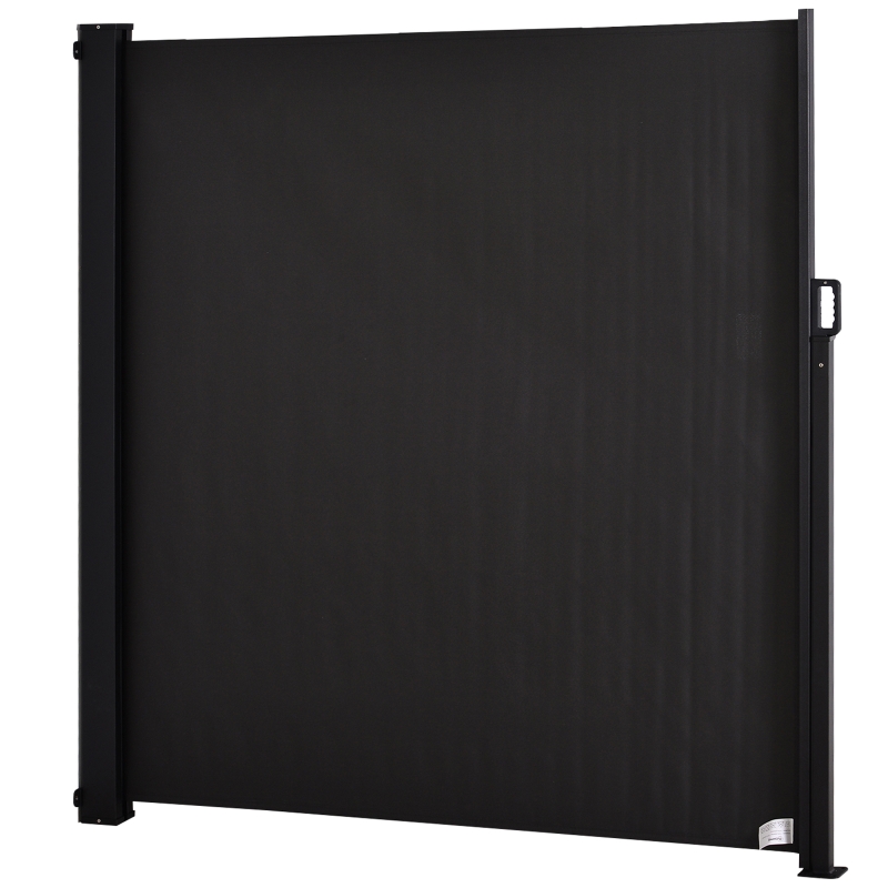 Outsunny Toldo Lateral Retráctil Exterior 350x180cm Pantalla de Privacidad contra Sol Viento Visión para Jardín Patio Balcón Tejado Hecho de Aluminio color: Gris