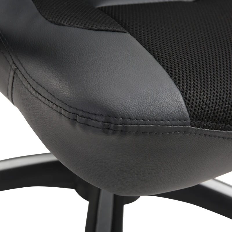 HomCom® Silla de Oficina Gaming con 6 Puntos de Masaje y Calefacción 2 Almohadas con Mando a Distancia 68x69x108-117cm Negro