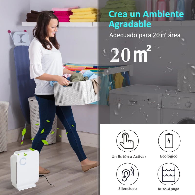 HOMCOM Mini Deshumidificador de Aire Eléctrico 1300ml Portátil Silencioso Auto-Apaga 400ml/24h Resistente a Bacteria Humedad Moho para Cocina Dormitorio Caravana Oficina Garaje 18.1x12.7x28.8cm