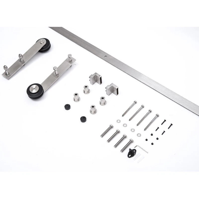 HOMCOM Kit Instalacion Riel Acero Inox Guia para Puerta Corredera Puertas Corredizas