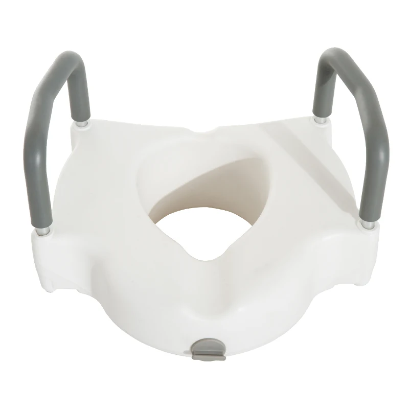 HOMCOM Asiento de Inodoro Elevado con Apoyabrazo Acolchado Extraible 44.3x52x33cm Salud