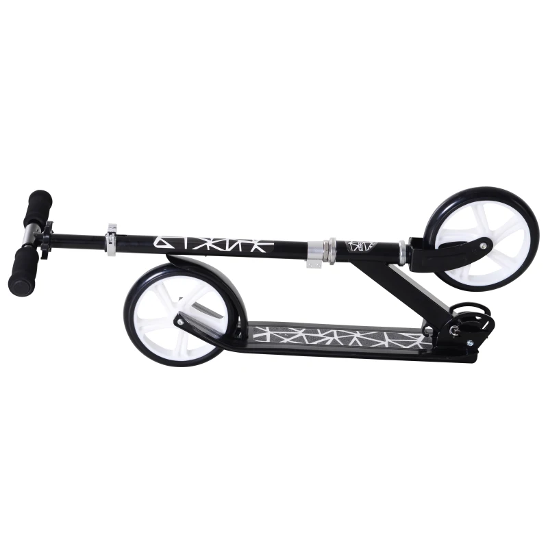 HOMCOM Patinete Plegable Scooter con Manillar Altura Ajustable 86/92/98cm  Patinete para Adultos y Niños (más de 14 años) Tipo Monopatín con Freno Grandes Ruedas Carga 100kg