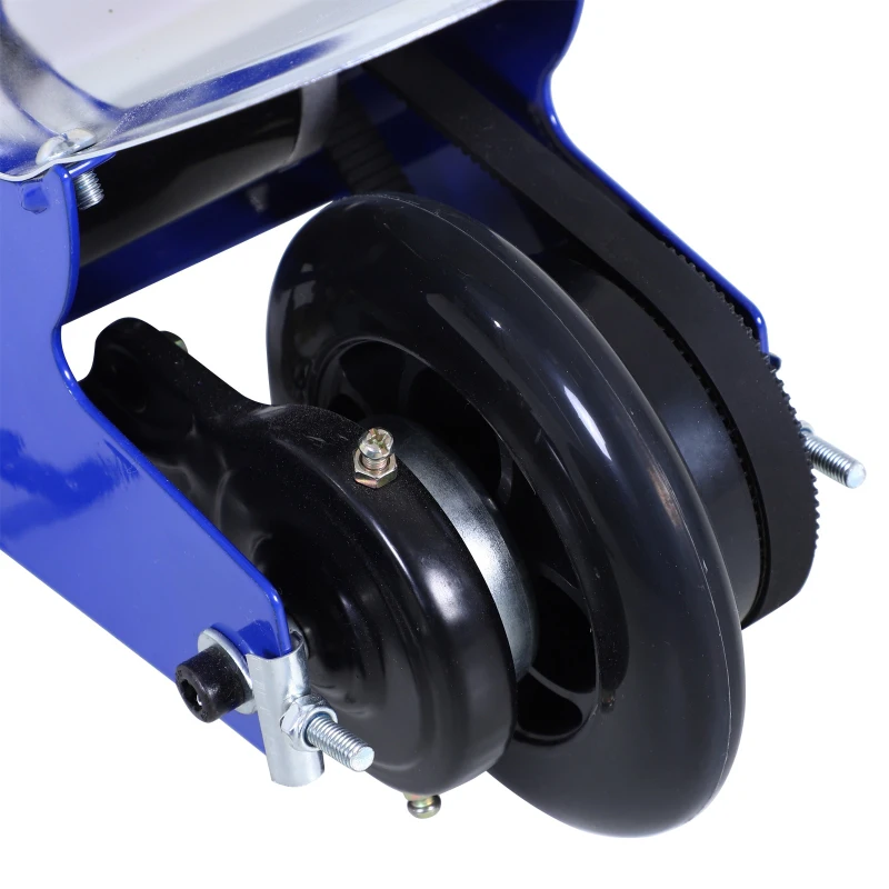 HomCom Patinete Eléctrico Scooter Plegable con Manillar y Asiento Ajustable - Color Azul - 81.5x37x96cm