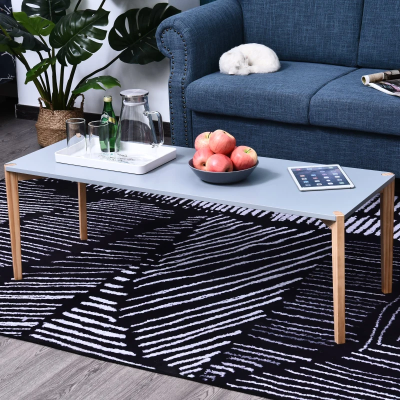 Mesa de Centro Mueble Rectangular Estilo Nórdico Mesita de Salón Comedor Oficina Hecha de Madera Auxiliar Color Gris Elegante y Moderno 120.5x45x40cm