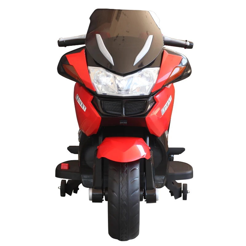 HOMCOM Coche Correpasillos Niños 3-8 años Moto Eléctrica Infantil 3-7 km/h Batería 12V Doble Motor con Luces y Música Ruedas Seguras 120x60x65cm Rojo