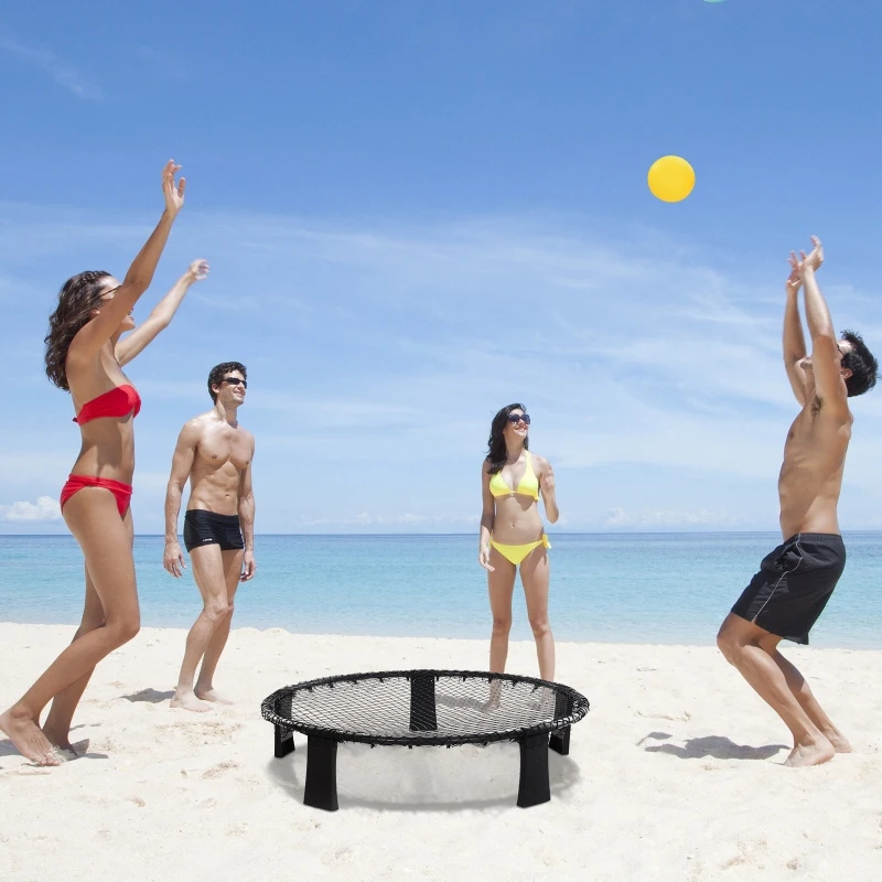 Juego de mini voleibol para Playa o Césped Exteriores  Mini Voleibol 4 Jugadores Desmontable con Bolsa de Transporte y 3 Balones