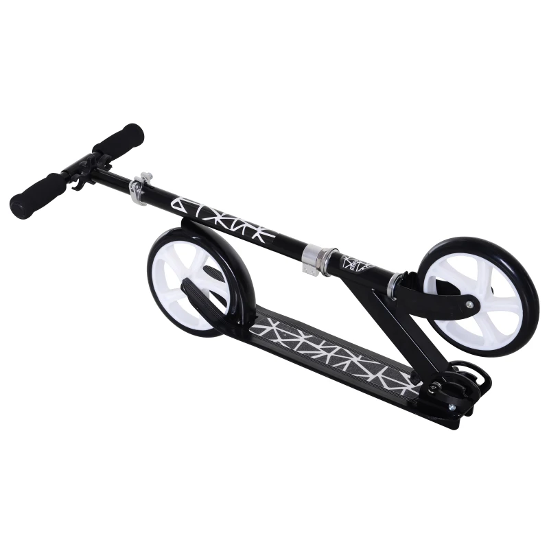 HOMCOM Patinete Plegable Scooter con Manillar Altura Ajustable 86/92/98cm  Patinete para Adultos y Niños (más de 14 años) Tipo Monopatín con Freno Grandes Ruedas Carga 100kg