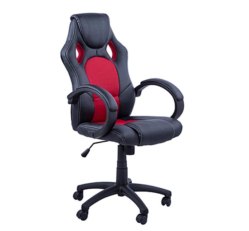 HomCom Silla para Oficina Negro Rojo PV + PVC ø71 x 61cm