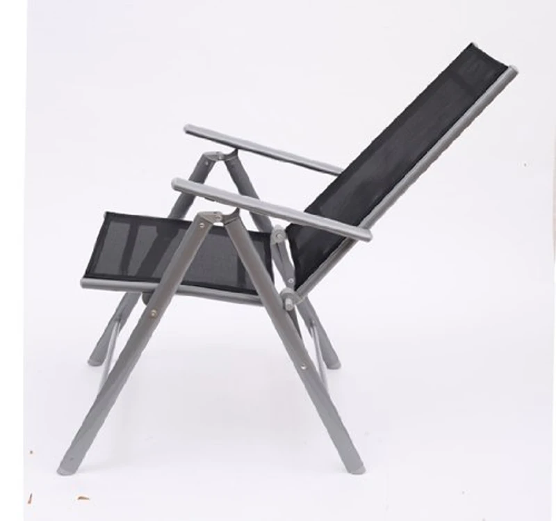 Outsunny Juego de 4 Sillas Plegables de Jardín Aluminio Juego de 4 Sillas Plegables de Jardín hechas de Aluminio con Respaldo Ajustable y Textileno Transpirable