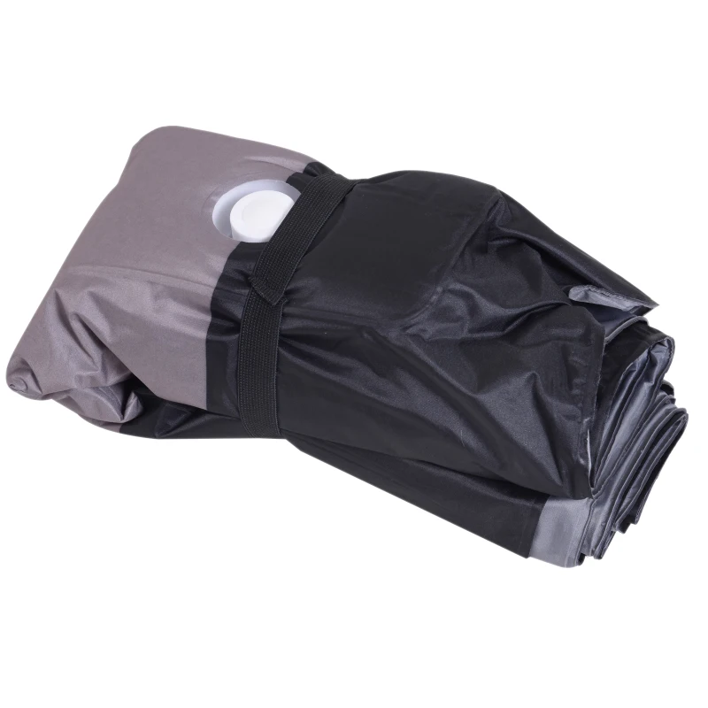 Outsunny Colchón Hinchable Inflable Individual Cama de Aire Portátil para Acampada Playa Viaje - 183 x 60 x 12 cm - Negro y Gris