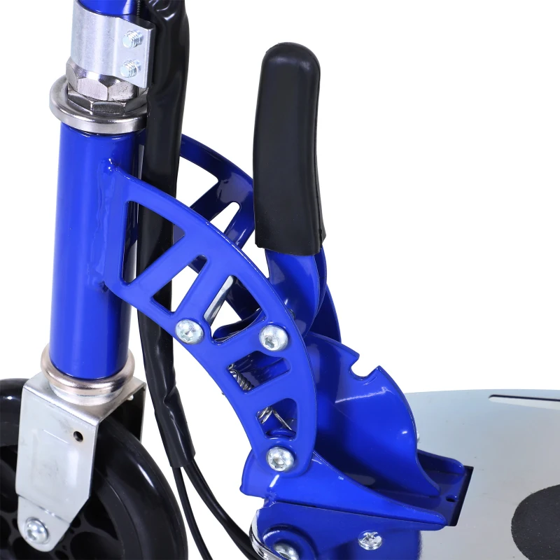 HomCom Patinete Eléctrico Scooter Plegable con Manillar y Asiento Ajustable - Color Azul - 81.5x37x96cm