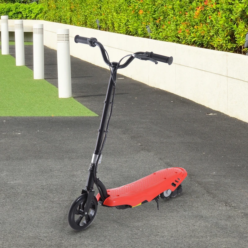 Patinete Eléctrico E-Scooter Batería 120W Manillar Ajustable Scooter Desmontable (Rojo)