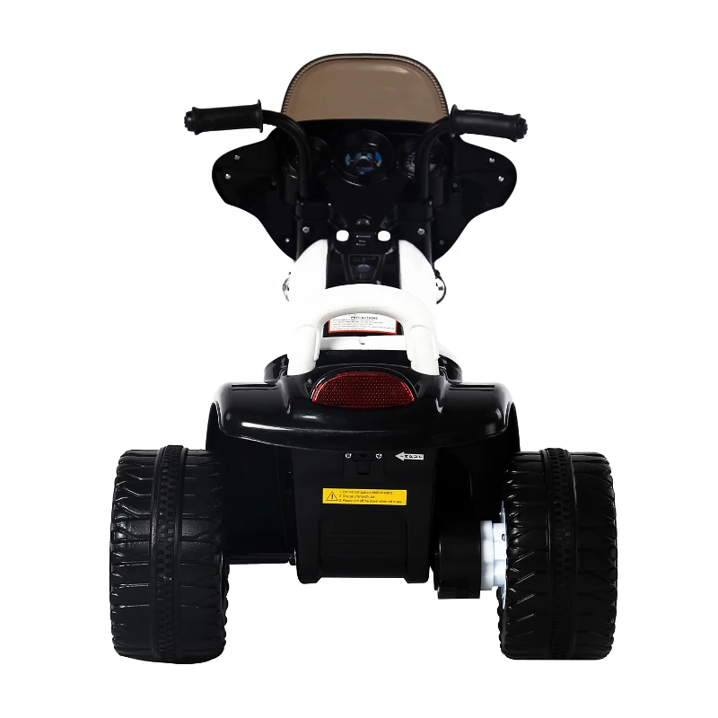 Moto Eléctrica Infantil Coche Triciclo Correpasillos a Batería Niños 18-36 Meses 6V Metal + PP 80x43x54.5cm Blanco