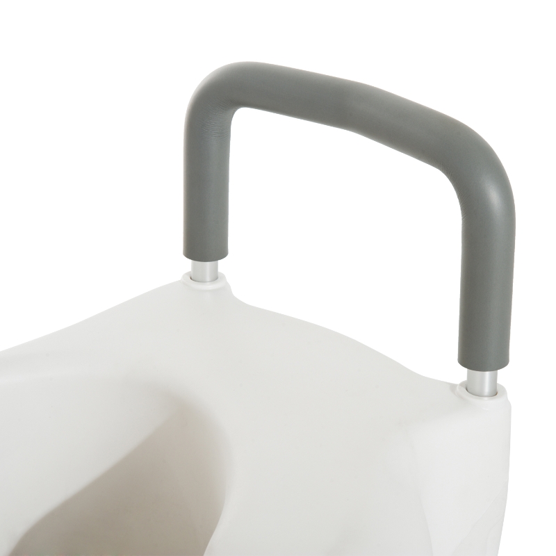 HOMCOM Asiento de Inodoro Elevado con Apoyabrazo Acolchado Extraible 44.3x52x33cm Salud
