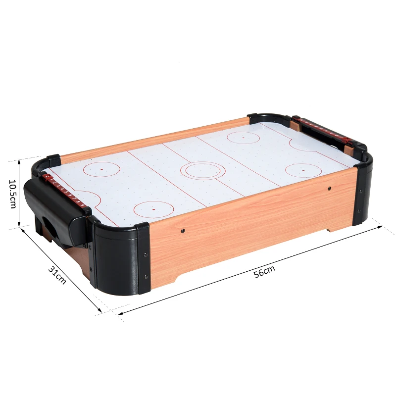 HOMCOM Air Hockey Juego de Mesa de Madera con Ventilador 2 Discos y 2 Empujadores 56x31x10.5cm