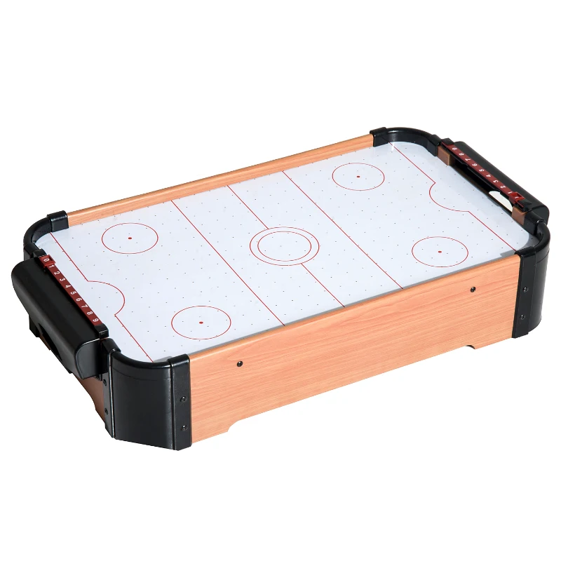 HOMCOM Air Hockey Juego de Mesa de Madera con Ventilador 2 Discos y 2 Empujadores 56x31x10.5cm