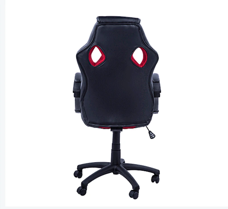 HomCom Silla para Oficina Negro Rojo PV + PVC ø71 x 61cm